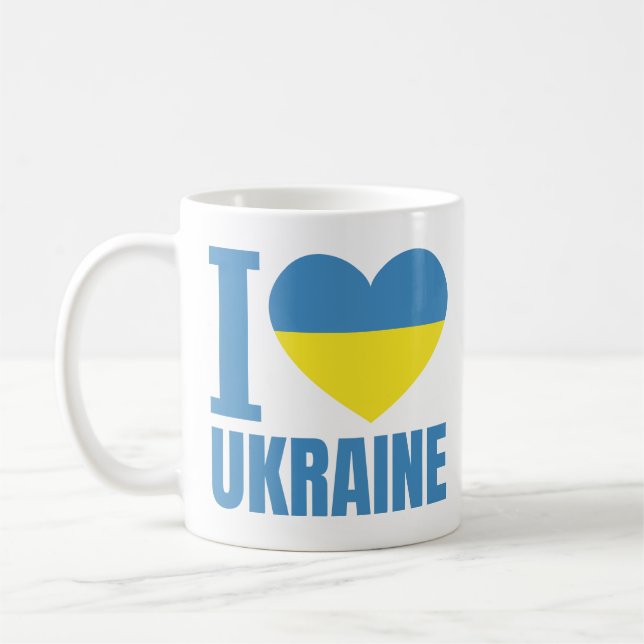 I Love Ukraine Coffee Mug (Left)