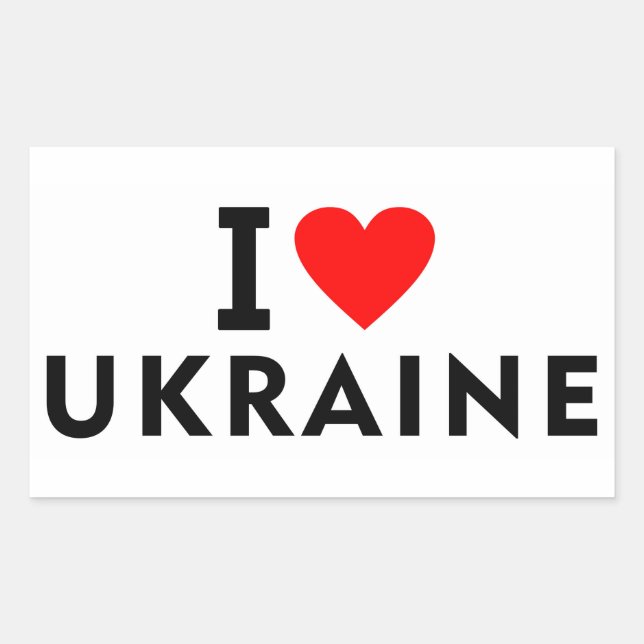 I love Ukraine country like heart travel tourism Rectangular Sticker (Front)