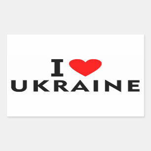 I love Ukraine country like heart travel tourism Rectangular Sticker