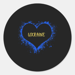 I Love Ukraine I Heart Ukraine Ukrainian Flag Colo Classic Round Sticker