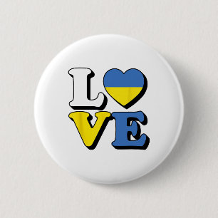I Love Ukraine Travel Souvenir Vacation Ukrainian 6 Cm Round Badge