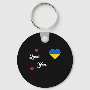 I Love Ukraine With The Ukrainian Flag In A Heart  Key Ring