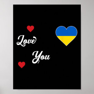 I Love Ukraine With The Ukrainian Flag In A Heart  Poster