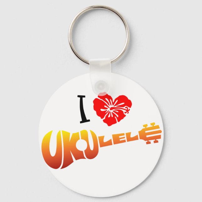 I Love Ukulele Key Ring (Front)
