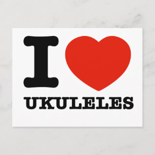 I love ukuleles postcard