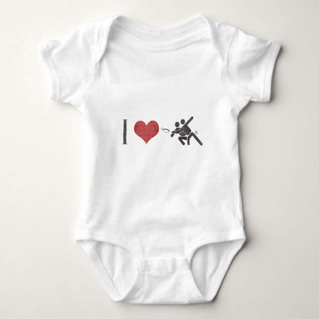 I Love Ultimate Frisbee Baby Bodysuit (Front)