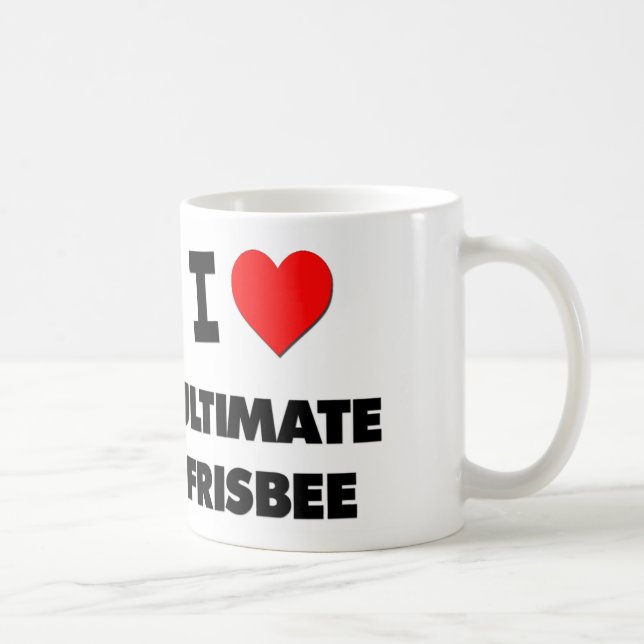 I Love Ultimate Frisbee Coffee Mug (Right)