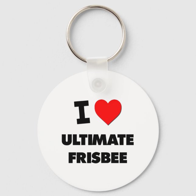 I Love Ultimate Frisbee Key Ring (Front)
