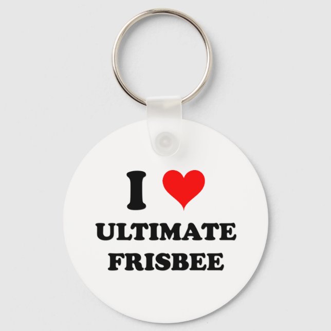 I Love Ultimate Frisbee Key Ring (Front)
