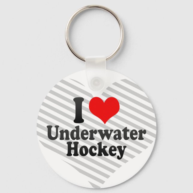 I love Underwater Hockey Key Ring (Front)