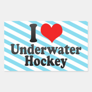 I love Underwater Hockey Rectangular Sticker