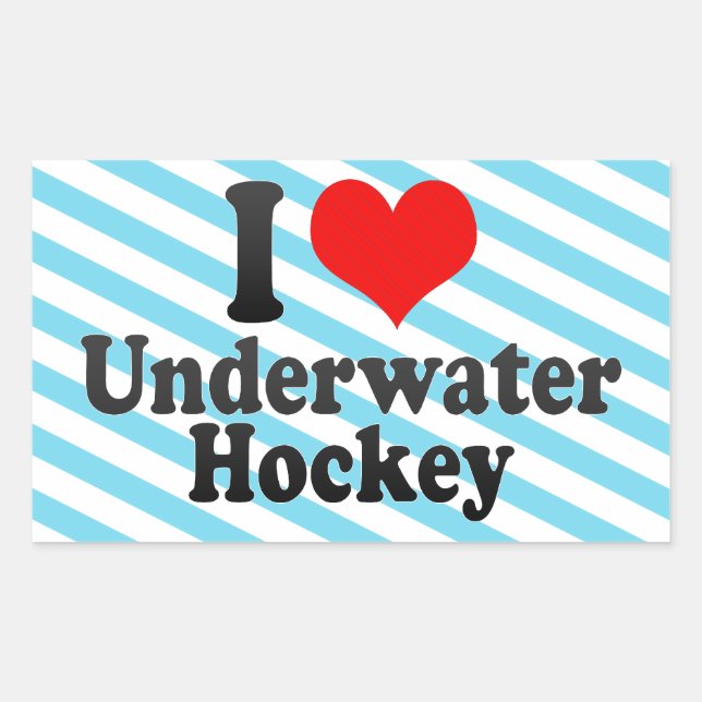 I love Underwater Hockey Rectangular Sticker (Front)