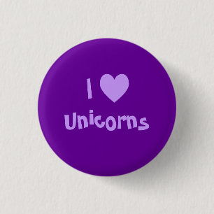 I Love Unicorns Button