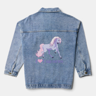 I Love Unicorns Cute Girls Denim Jacket