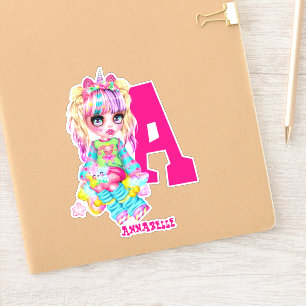 I Love Unicorns Kawaii Chibi Girl Named Gift