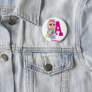 I Love Unicorns Kawaii Chibi Girl Named Gift 6 Cm Round Badge