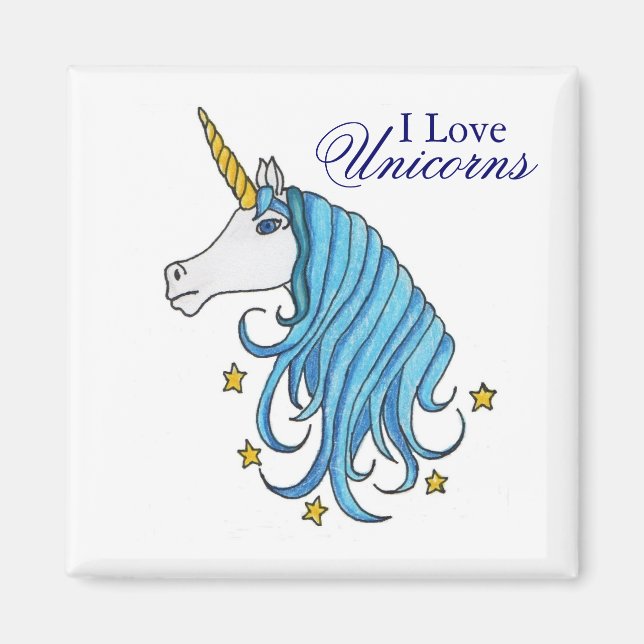 I Love Unicorns Magnet (Front)