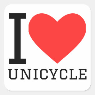 I love unicycle  square sticker