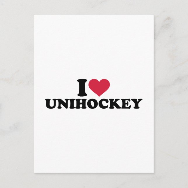 I love Unihockey Postcard (Front)