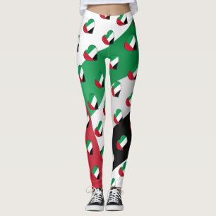 I Love United Arab Emirates UAE Flag Colours Funny Leggings