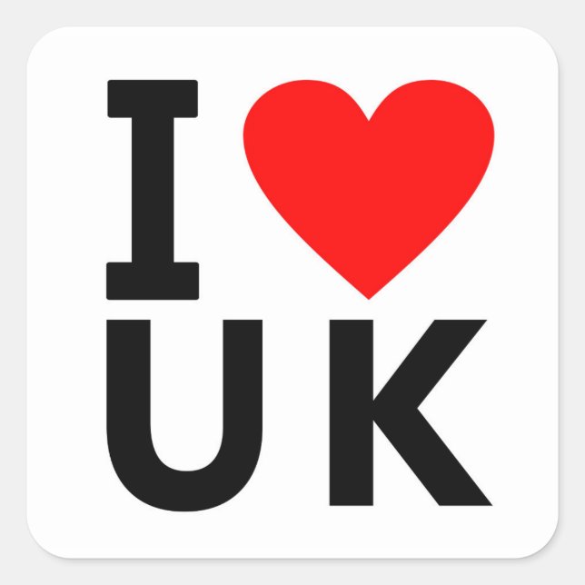 I love United Kingdom country like heart travel to Square Sticker (Front)