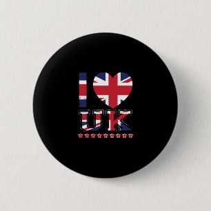 I Love United Kingdom-Uk-United Kingdom-England 6 Cm Round Badge