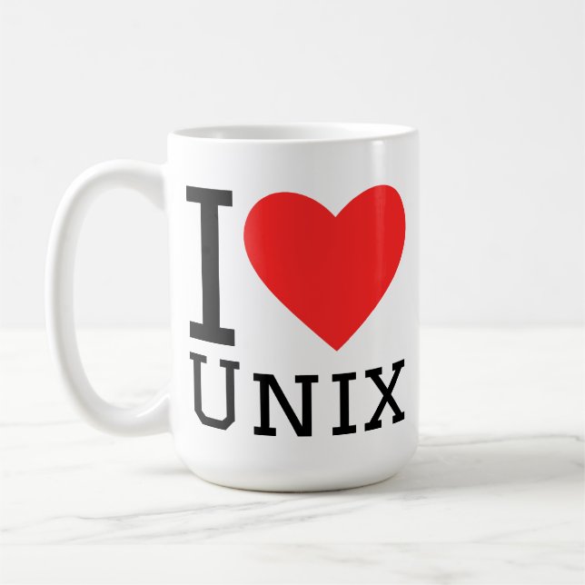 I love Unix  Coffee Mug (Left)