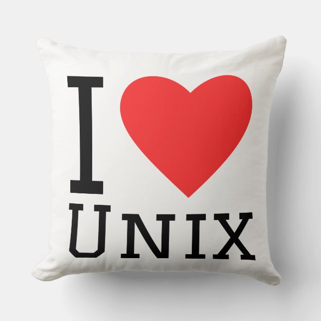I love Unix  Cushion (Front)