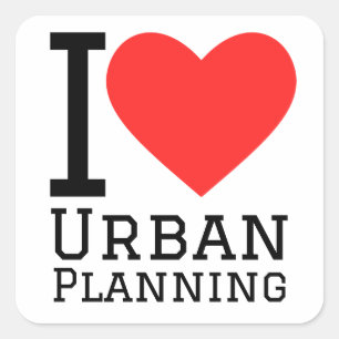 I love urban planning square sticker