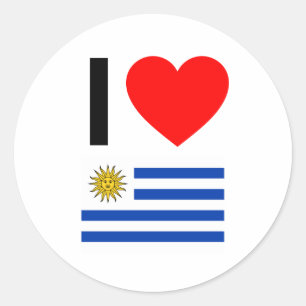 i love uruguay classic round sticker
