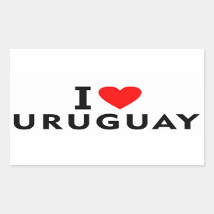 I love Uruguay country like heart travel tourism Rectangular Sticker