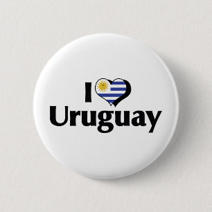 I Love Uruguay Flag 6 Cm Round Badge