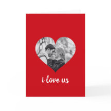 I Love Us Heart Photo Greeting Folded  Card