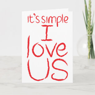 I Love Us red & white card