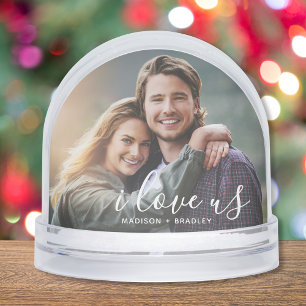 I Love Us Romantic Couple Photo Template Custom Snowglobe