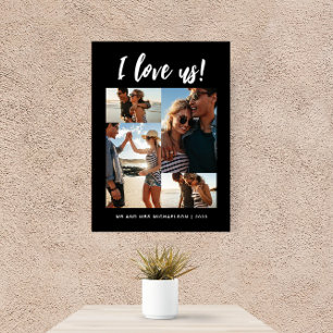 I love us Script Photo Black and White Canvas Print
