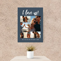 I love us Script Photo Blue and White