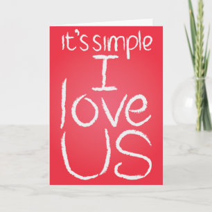 I Love Us white & red card
