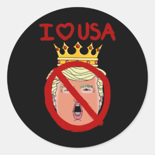 I Love Usa Anti Trump 2024  Classic Round Sticker