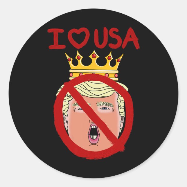 I Love Usa Anti Trump 2024  Classic Round Sticker (Front)