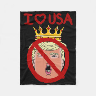 I Love Usa Anti Trump 2024 Fleece Blanket