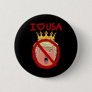 I Love Usa Anti Trump 6 Cm Round Badge