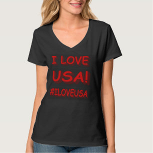 "I LOVE USA" Cute Expression Design. Buy Now T-Shirt