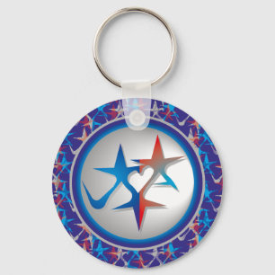 I LOVE USA/EEUU FLAG/STARS/FLAG BY MASANSER PIXEL KEY RING
