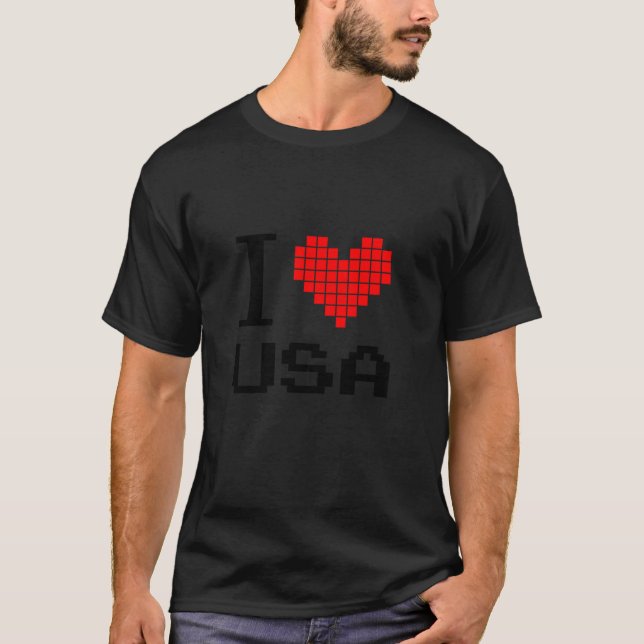 I Love USA Enjoy Patriotic United States Of Americ T-Shirt (Front)