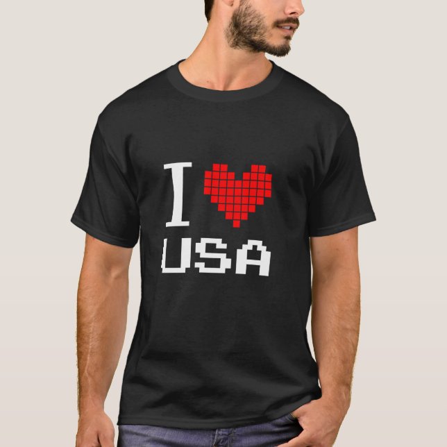 I Love USA Enjoy Patriotic United States Of Americ T-Shirt (Front)