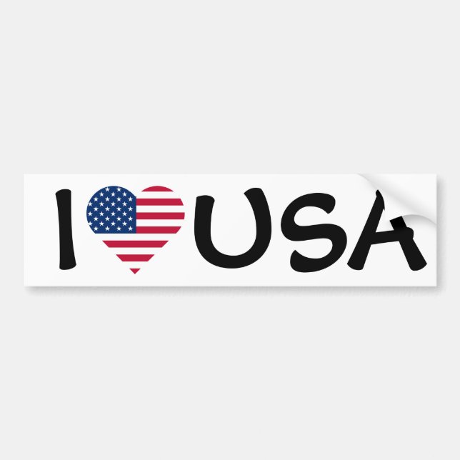 I love USA flag Bumper Sticker (Front)