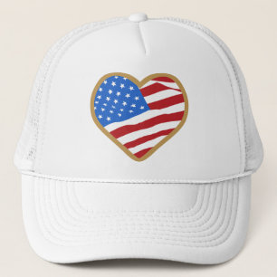 I Love USA Heart Trucker Hat