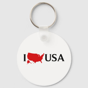 I Love USA - I Love the US - I Love United States Key Ring