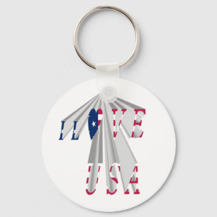 I LOVE USA KEY RING